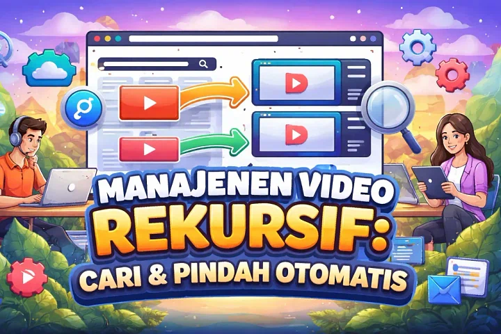 Manajemen Video Rekursif: Cari & Pindah Otomatis dengan Bun