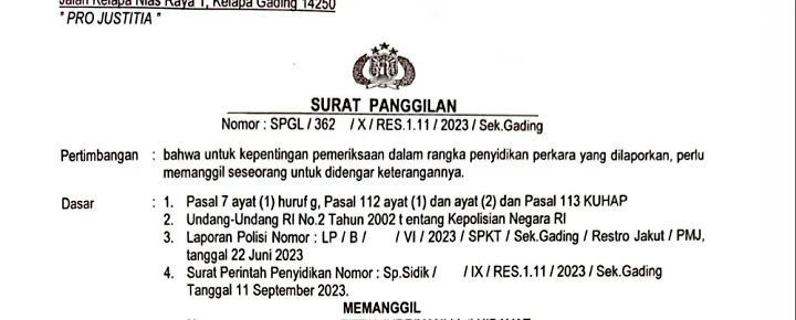Surat Panggilan Polisi? Kenali Hak Konstitusional UU No 20 Tahun 2025