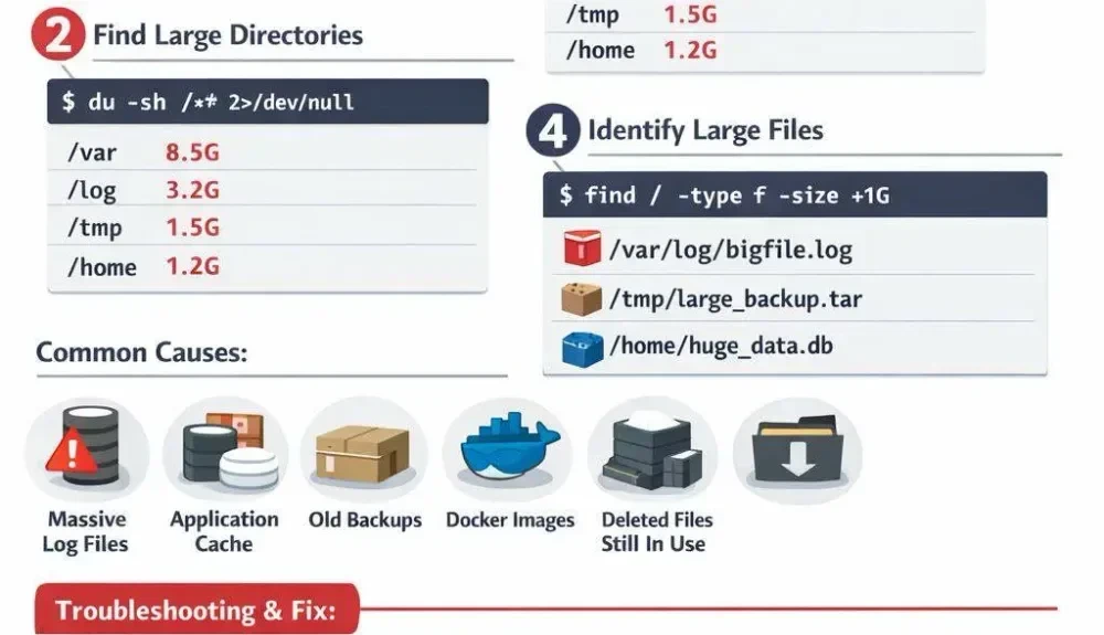 Output command df -Th di Linux menunjukkan penggunaan disk per partisi