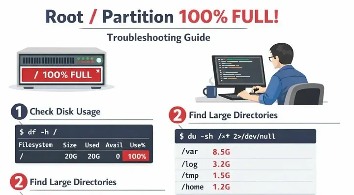 Atasi Partisi Root 100% Penuh di Linux: Panduan Diagnostik