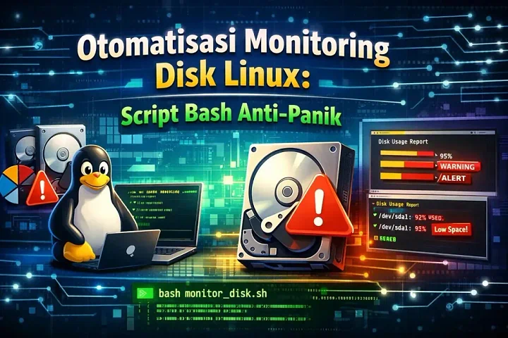 Otomatisasi Monitoring Disk Linux: Script Bash Anti-Panik 100% Full