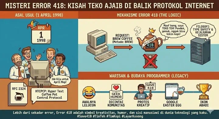 Misteri Error 418: Kisah Teko Ajaib di Balik Protokol Internet Kita