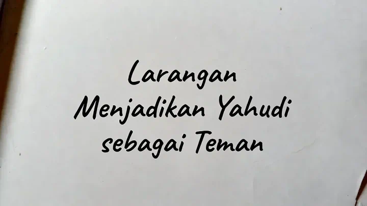 Larangan Menjadikan Yahudi sebagai Teman dalam Al-Qur'an dan Relevansinya dengan Isu Palestina