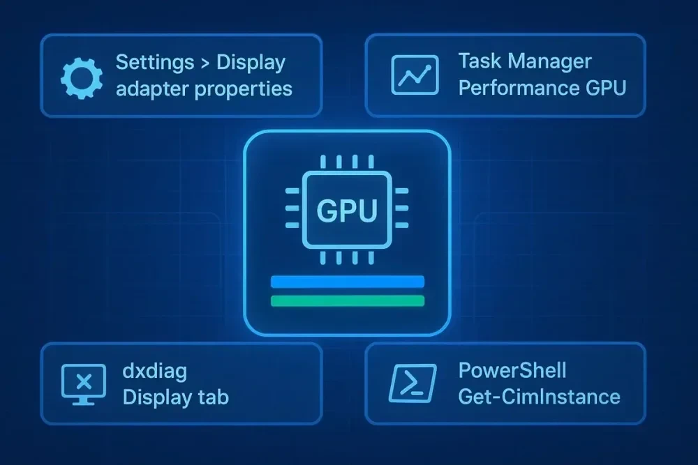 Skematik GPU dan diagnosa VRAM di Windows 11