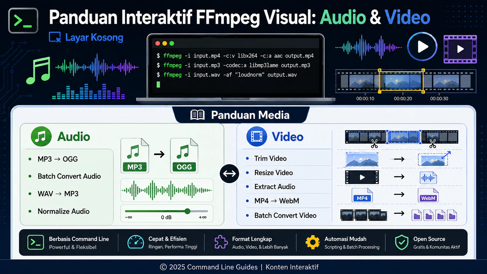 Panduan Interaktif FFmpeg Visual: Audio & Video