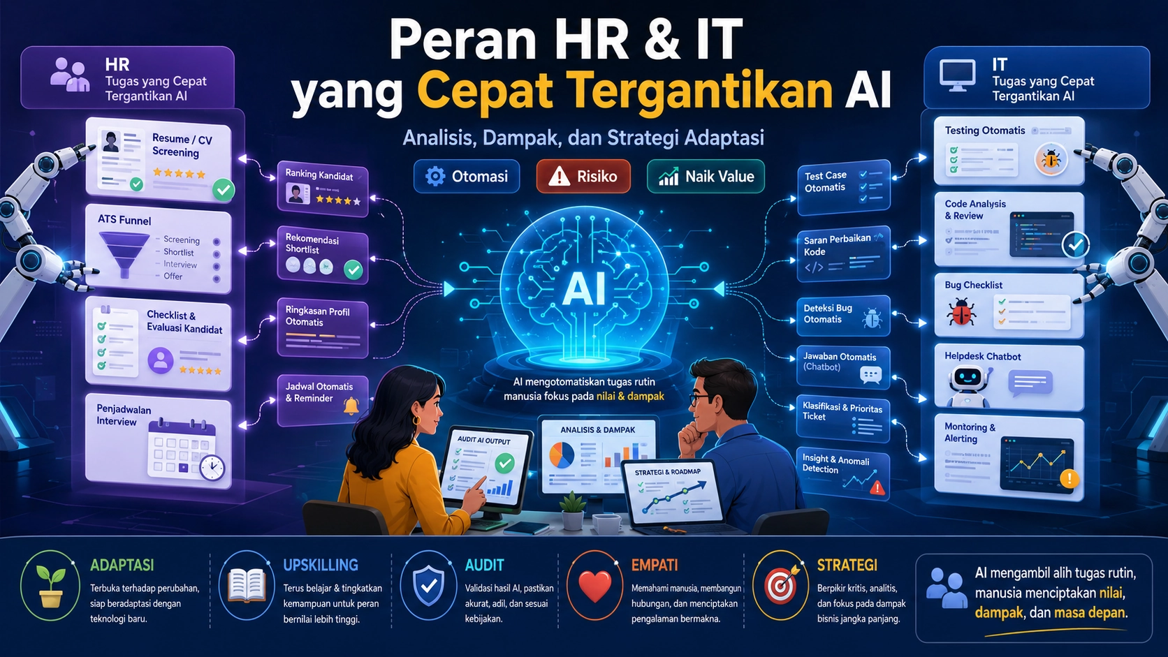 Peran HR & IT yang Paling Cepat Tergantikan AI: Analisis, Dampak, dan Strategi Adaptasi