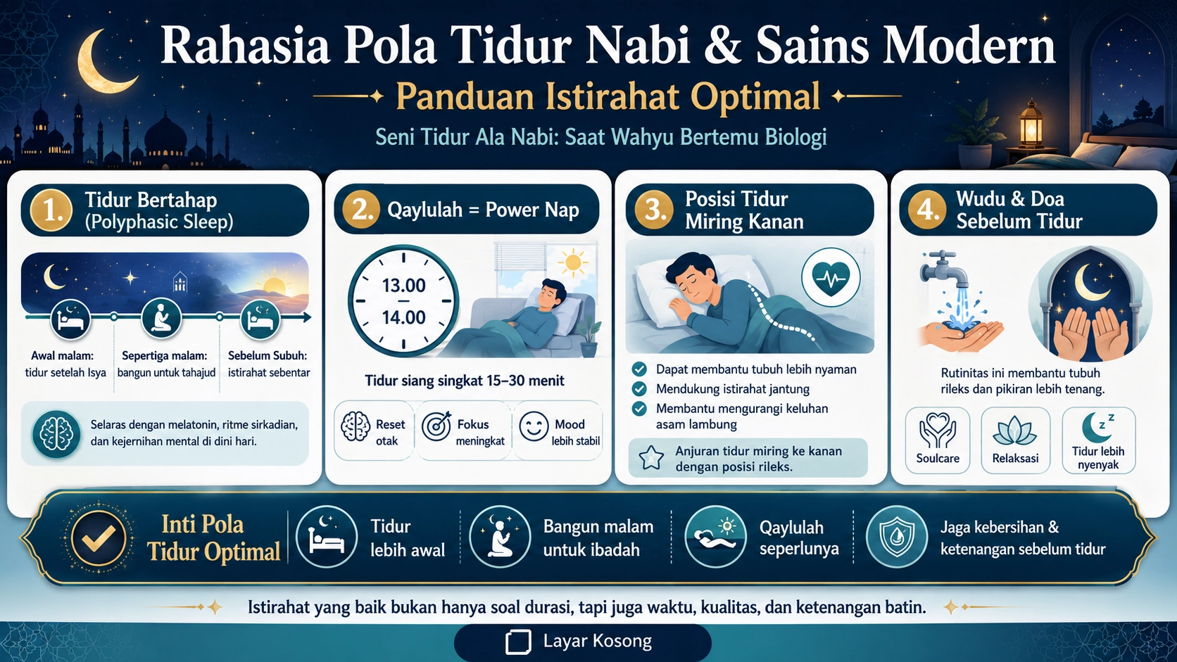 Rahasia Pola Tidur Nabi & Sains Modern: Panduan Istirahat Optimal