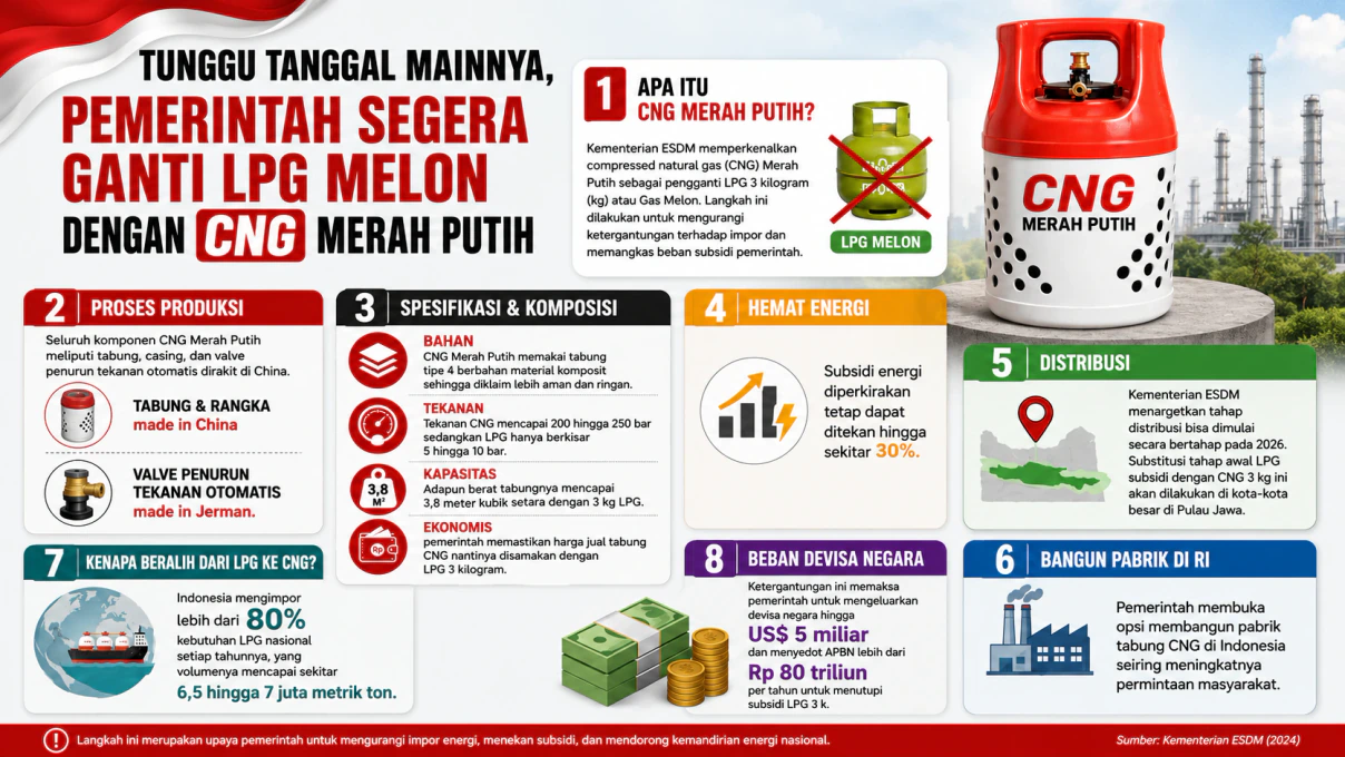 CNG Merah Putih: Tabung Gas 3 Kg Pengganti LPG Subsidi yang Lebih Aman dan Efisien