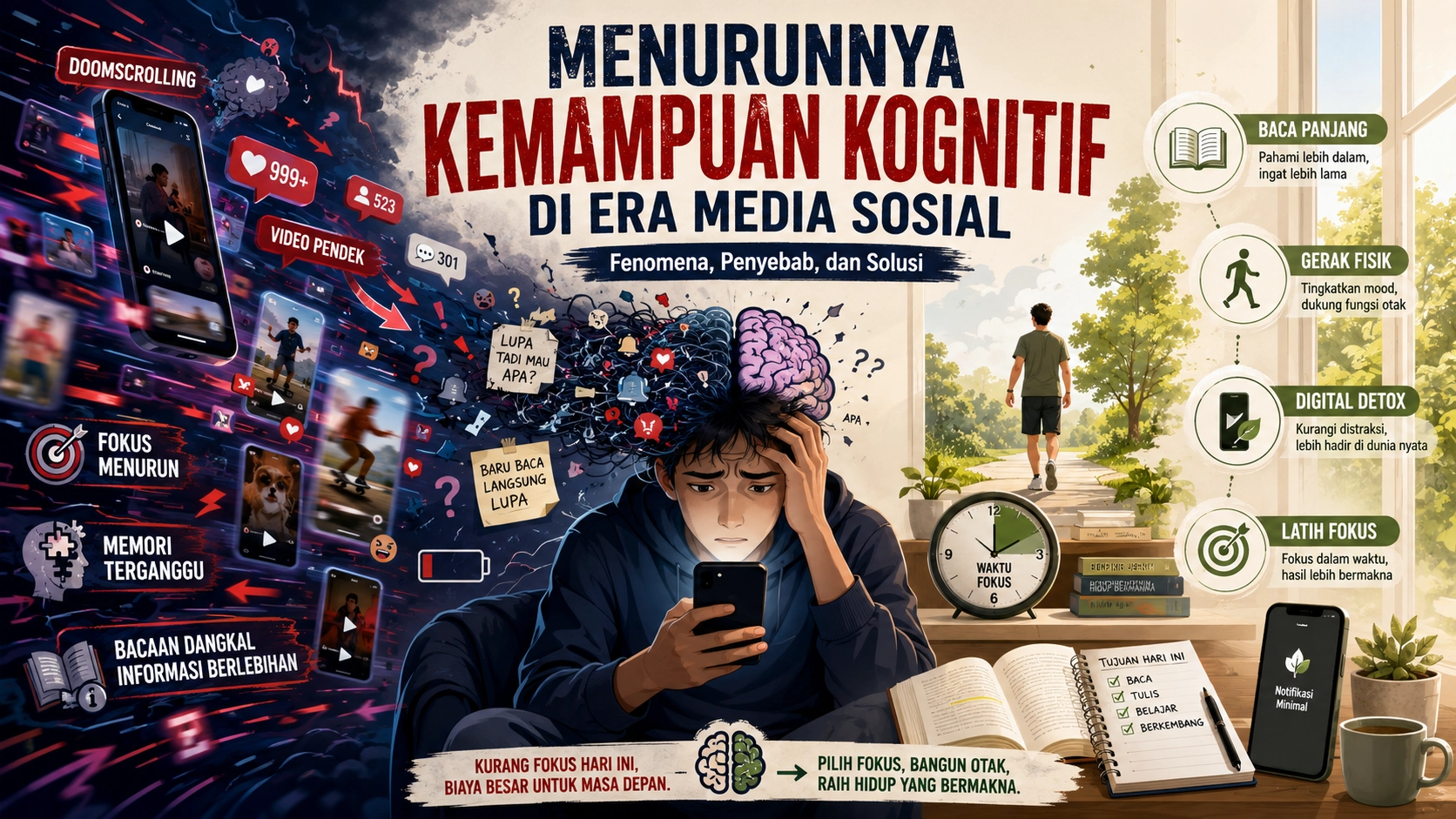 Menurunnya Kemampuan Kognitif di Era Media Sosial: Fenomena, Penyebab, dan Solusi