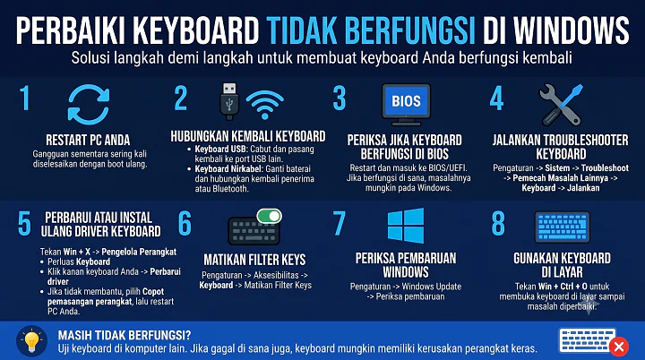 Cara Memperbaiki Keyboard Tidak Berfungsi di Windows