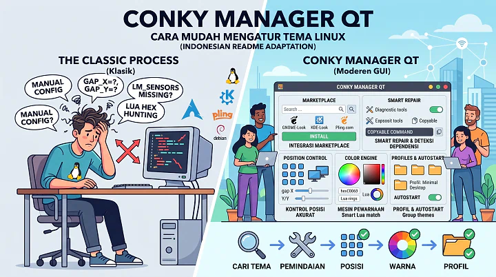 Conky Manager Qt: Kelola Tema Linux Tanpa Edit Kode