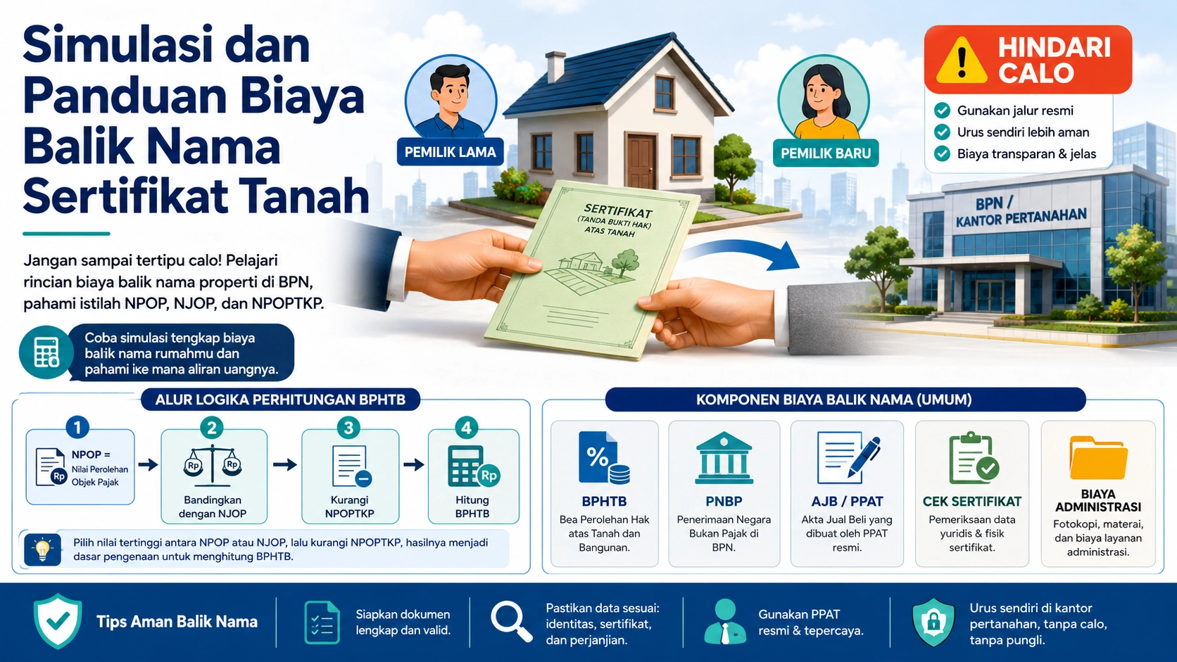 Simulasi dan Panduan Biaya Balik Nama Sertifikat Tanah