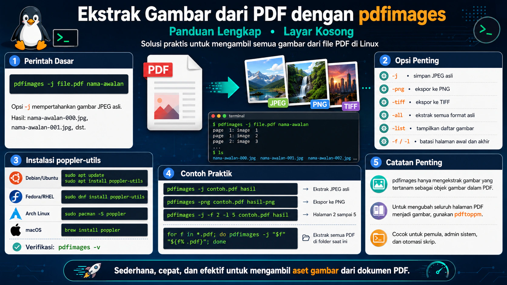 Ekstrak Gambar dari PDF dengan pdfimages - Panduan Lengkap