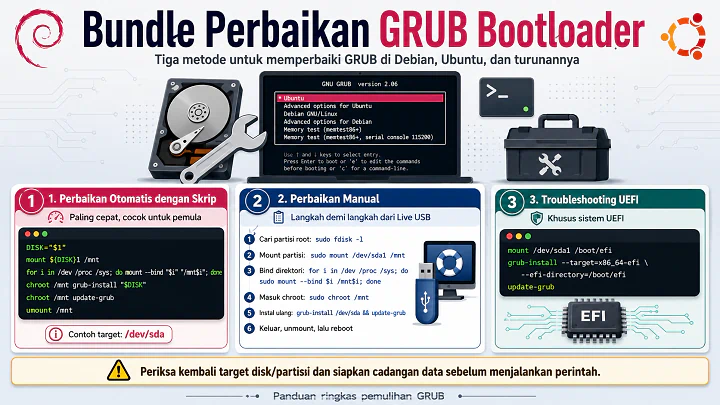 Bundle Perbaikan GRUB Bootloader (Debian & Turunannya)