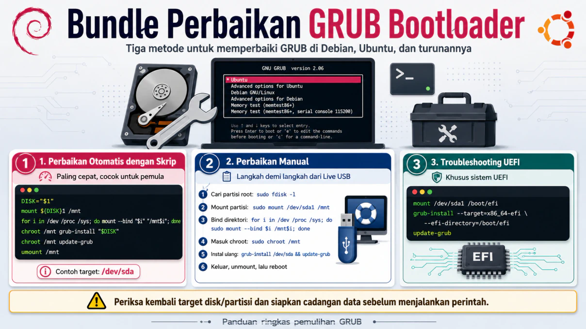 Ilustrasi GRUB bootloader