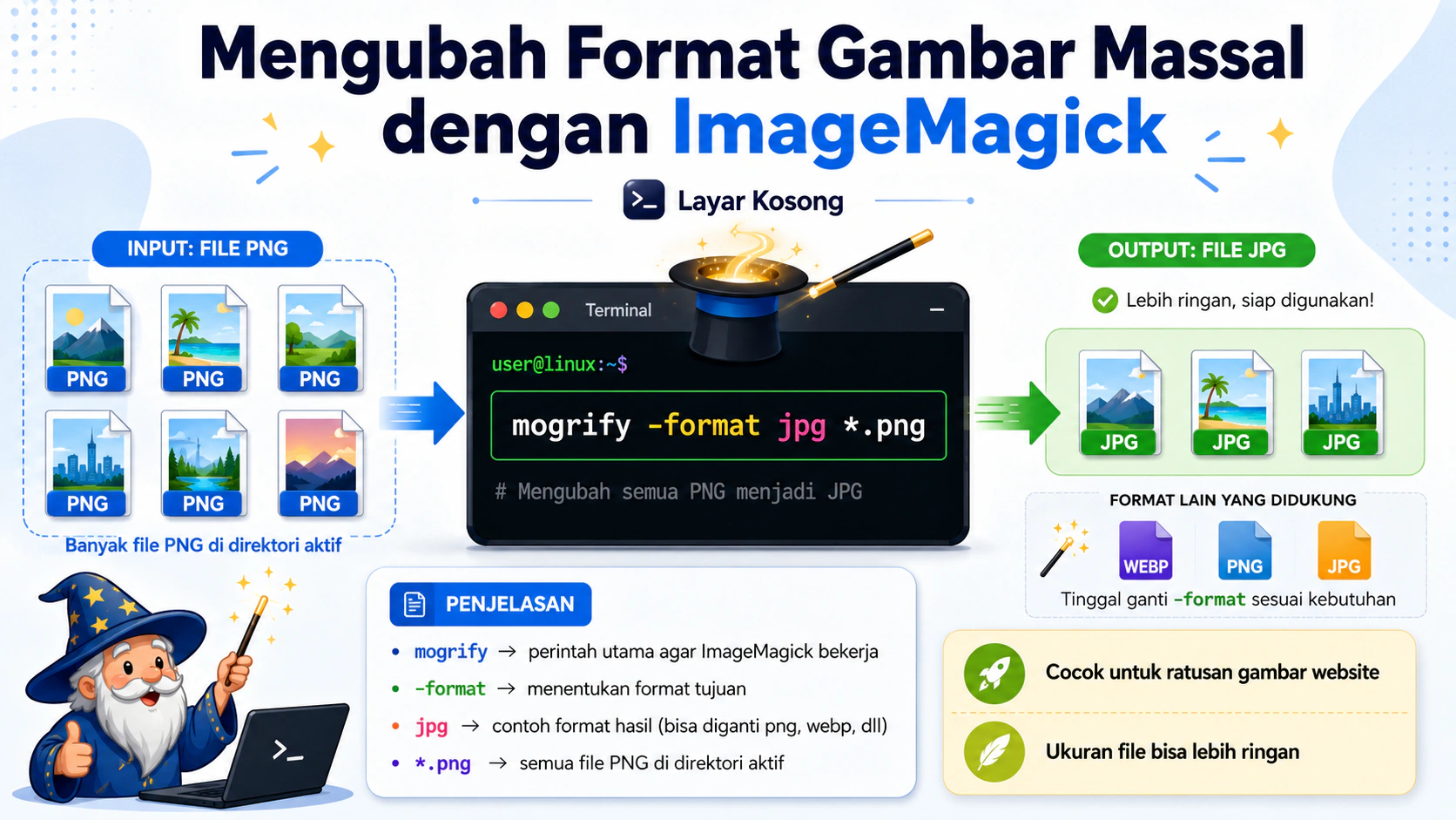 Mengubah Format Gambar Massal dengan ImageMagick