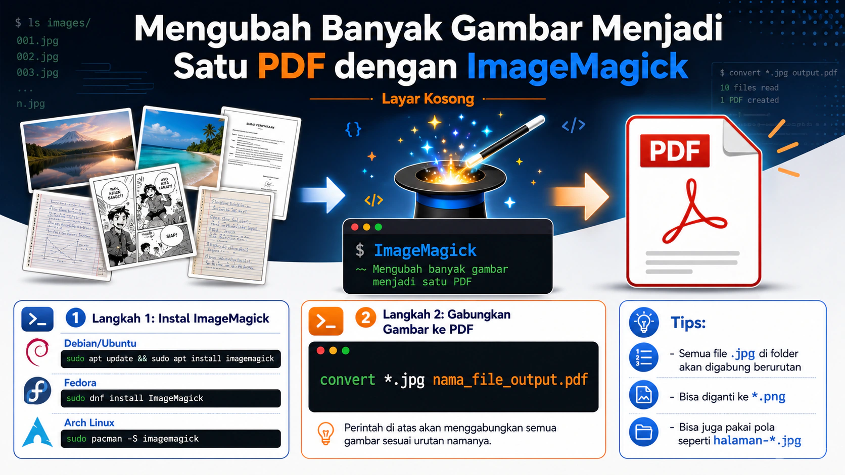 Mengubah Banyak Gambar Menjadi PDF dengan ImageMagick