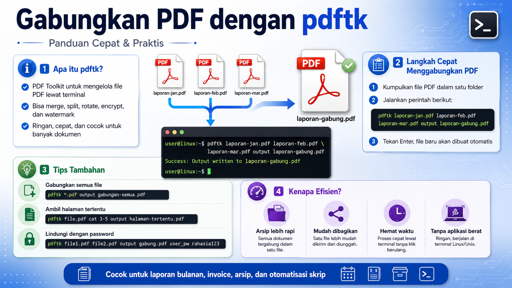 Gabungkan PDF dengan pdftk: Panduan Cepat & Praktis
