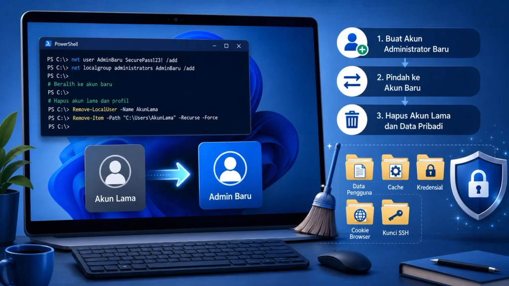 Cara Sapu Bersih Akun Windows & Hapus Jejak Digital
