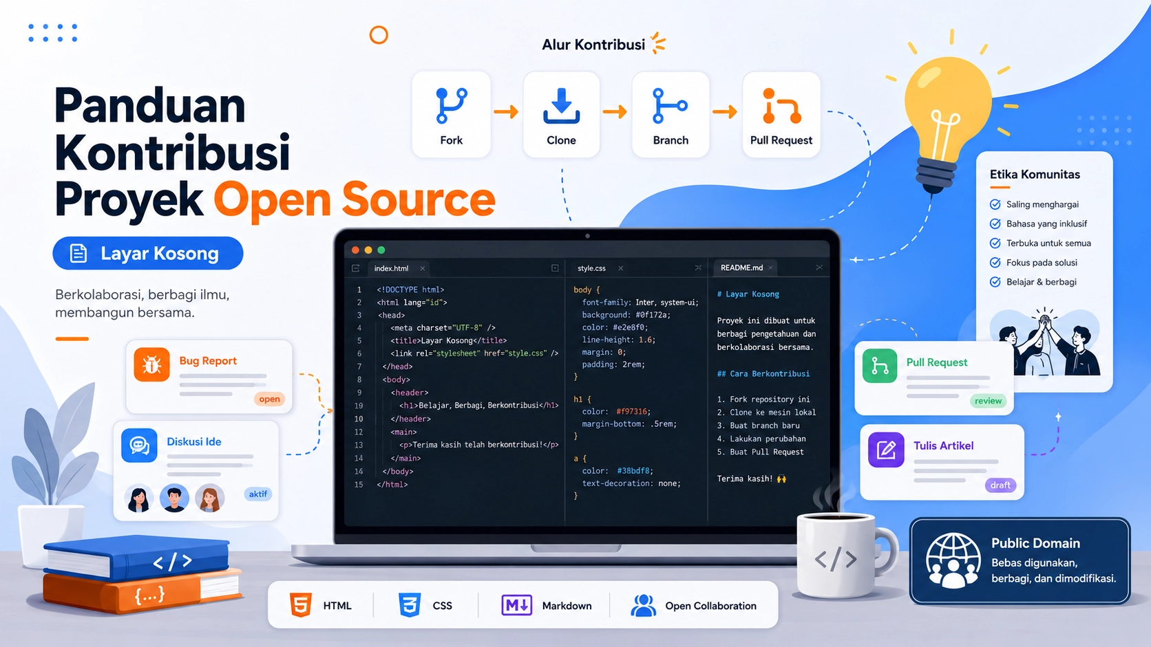 Panduan Kontribusi Proyek Open Source Layar Kosong