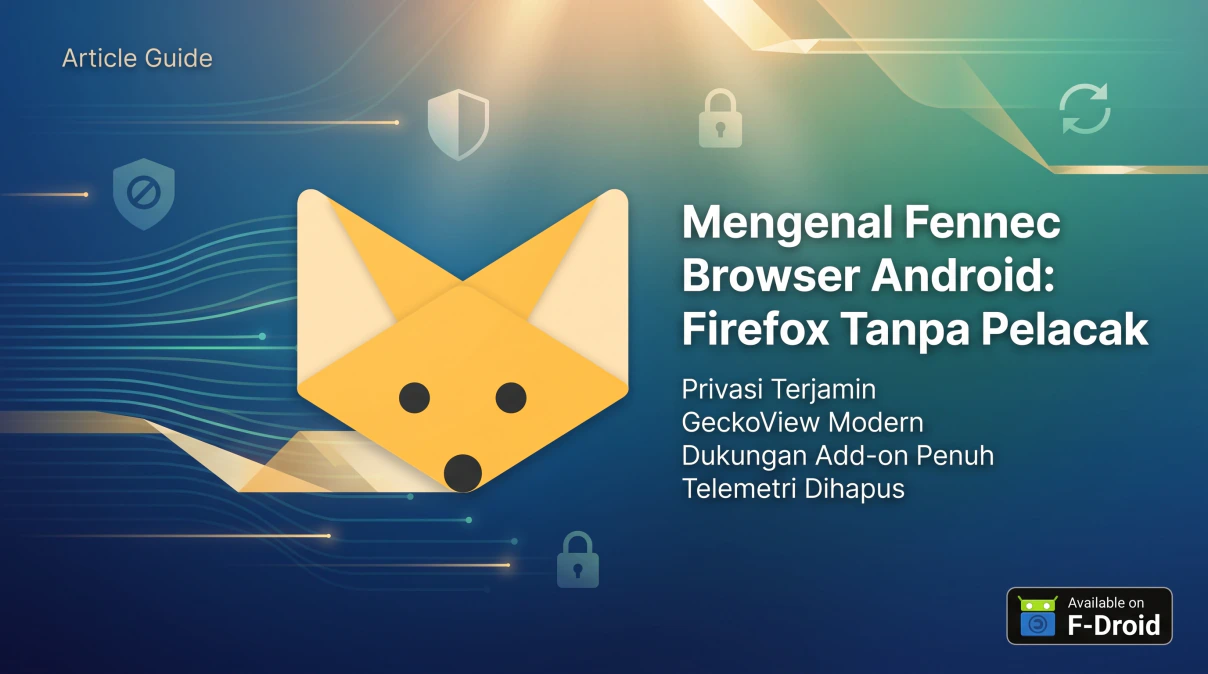 Ilustrasi penjelajahan web aman dan bebas pelacak di perangkat mobile