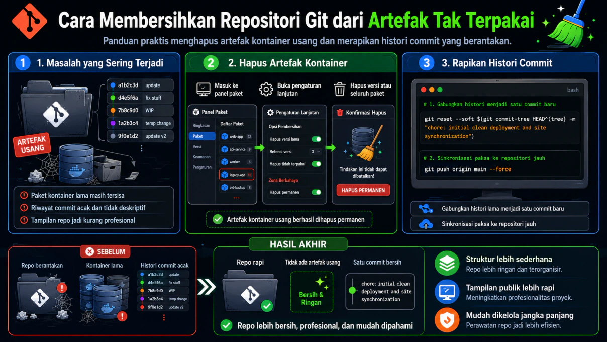 Cara Membersihkan Repositori Git dari Artefak Tak Terpakai