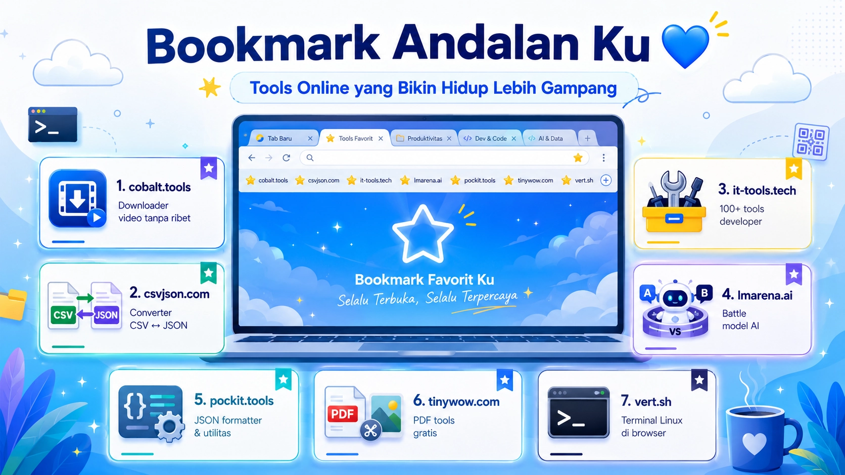 Bookmark Andalan Ku 💙 Tools Online yang Bikin Hidup Lebih Gampang