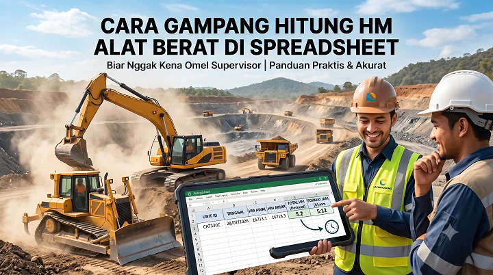Cara Hitung Hour Meter (HM) Alat Berat di Spreadsheet