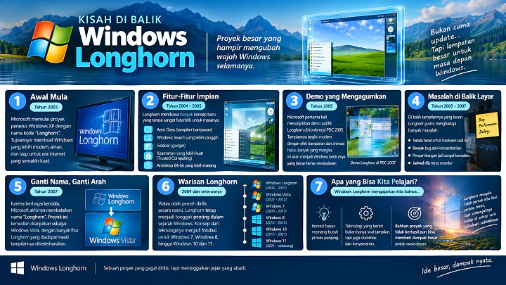 Sejarah Windows Longhorn: Proyek Gagal yang Menjadi DNA Windows 11