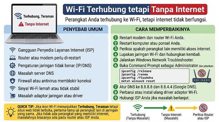 Cara Ampuh Mengatasi Wi-Fi Terhubung tetapi Tanpa Internet