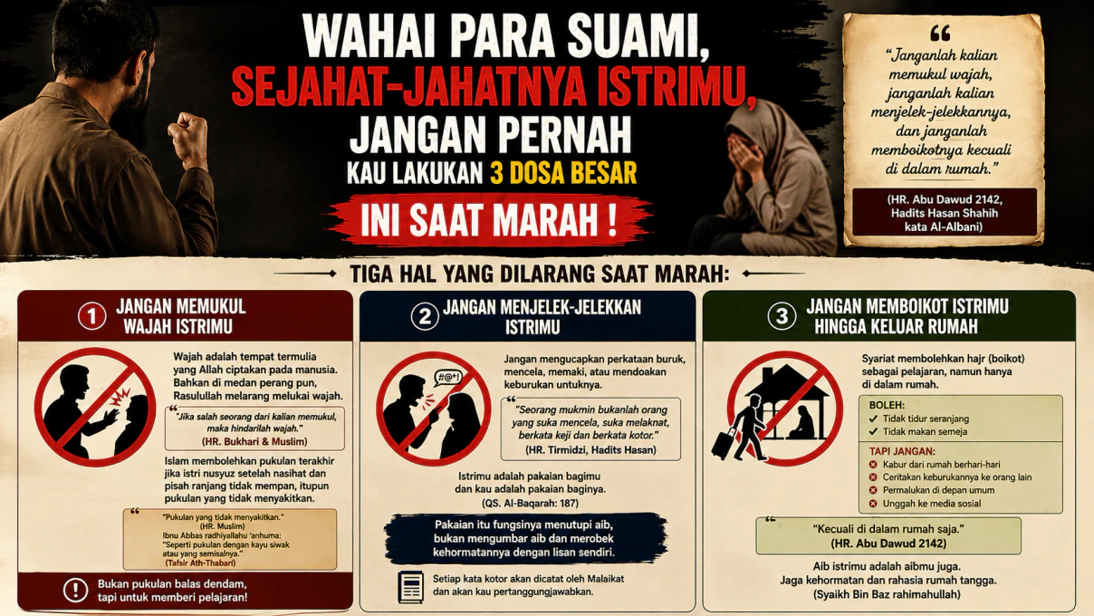 Ilustrasi pembahasan adab suami ketika marah kepada istri dan menjaga kehormatan rumah tangga