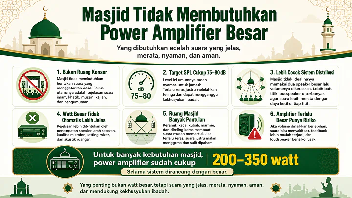 Masjid Tak Butuh Power Amplifier Besar, Ini Solusi Suara Jernih