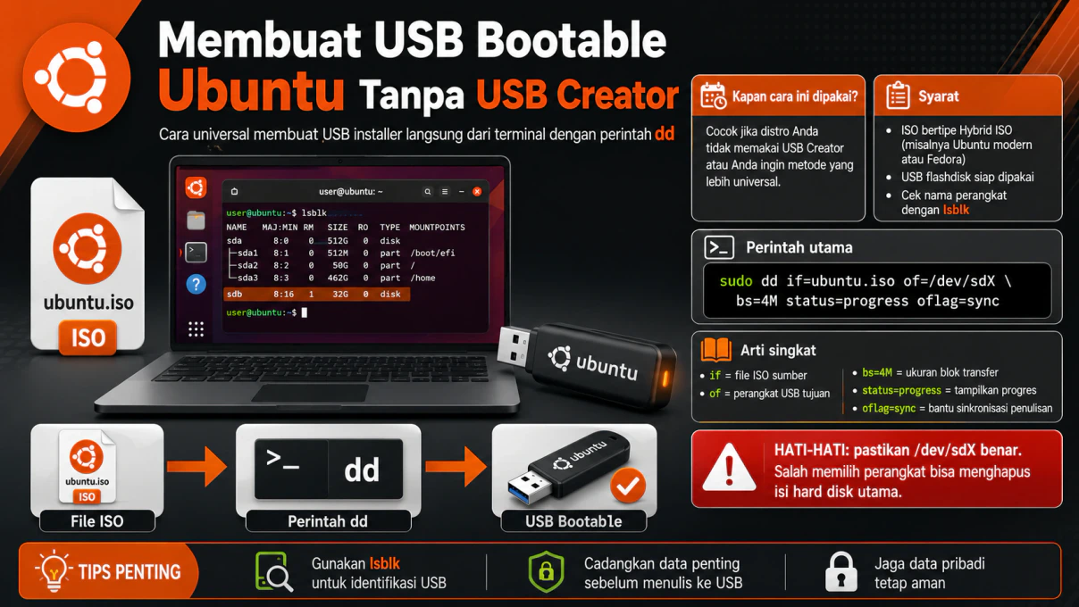 USB flashdisk dengan logo Ubuntu