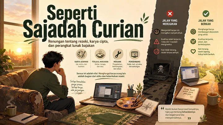 Rezeki Berkah, Sajadah, dan Software Bajakan