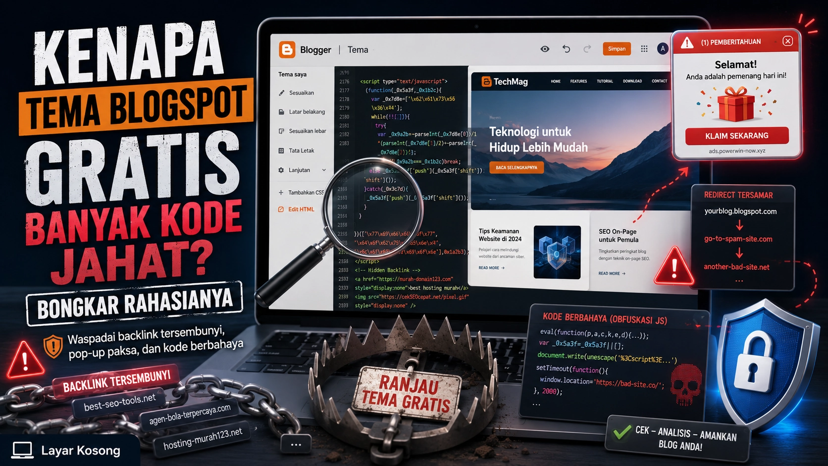 Kenapa Tema Blogspot Gratis Banyak Kode Jahat? Bongkar Rahasianya.