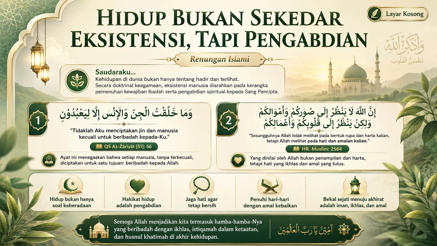 Hidup Bukan Sekedar Eksistensi, Tapi Pengabdian