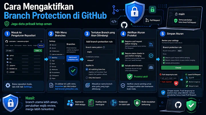 Cara Mengaktifkan Branch Protection di GitHub