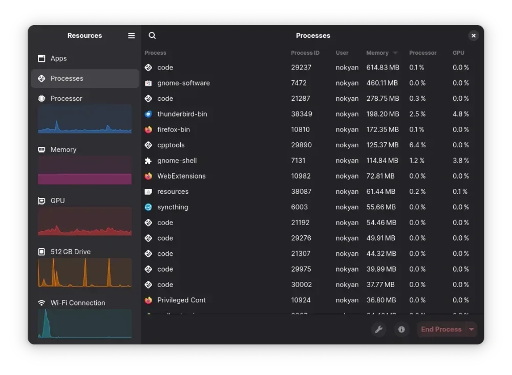Processes View