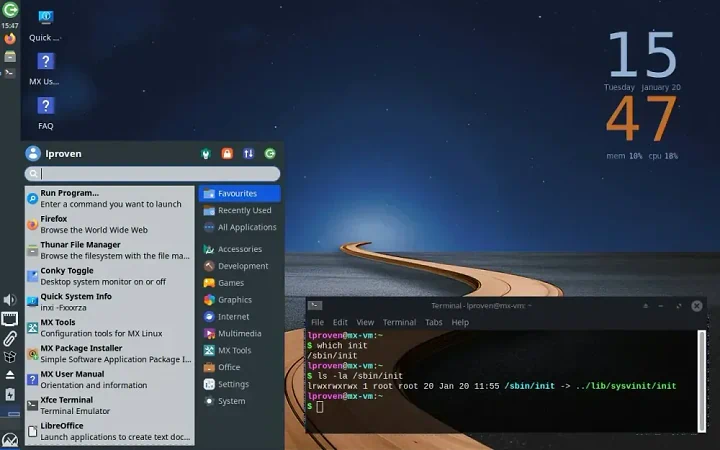 MX Linux 25.1 XFCE Swiss Army Knife Debian Based Distros