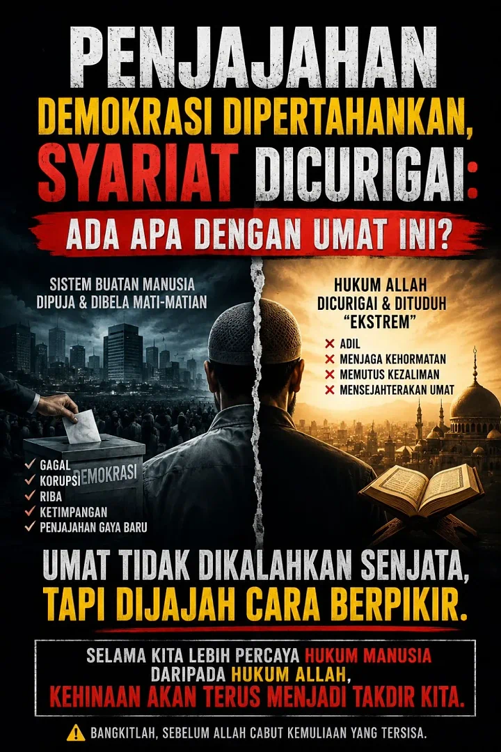 Demokrasi Dipertahankan, Syariat Dicurigai: Ada Apa dengan Umat Ini?