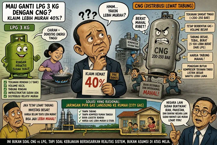 Wacana Ganti LPG 3 Kg ke CNG: Benar Bikin Hemat Atau Malah Rakyat yang Buntung? ⛽💸