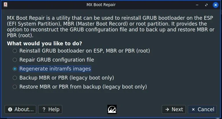 Mengatasi Boot Failure /dev/mapper/root di MX Linux