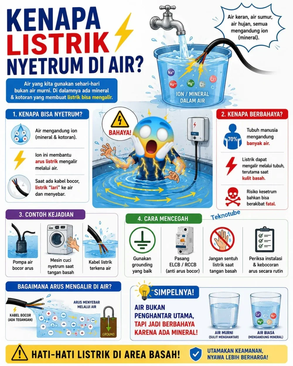Air Kelihatan Aman, Tapi Bisa Jadi Penghantar Listrik Mematikan! โ ๏ธโก