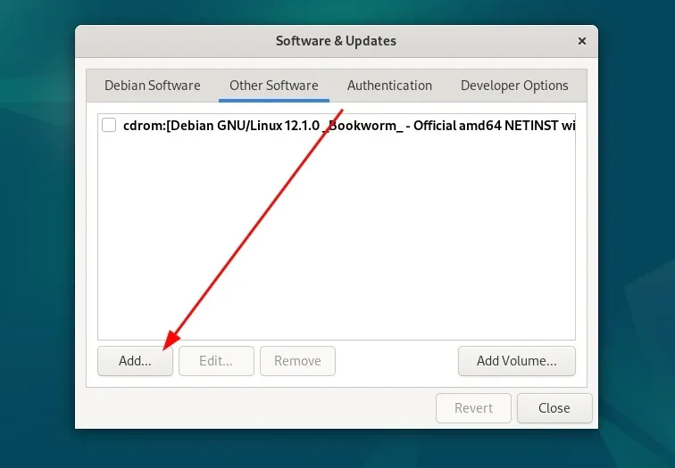 Mengklik tombol Add di bagian bawah tab Other Software