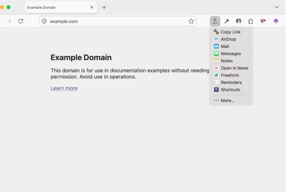 Tombol Share di Firefox 149 untuk berbagi halaman dengan cepat