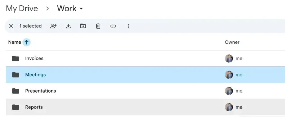 Membuat subfolder di Google Drive