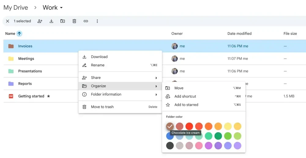 Memberi warna pada folder Google Drive