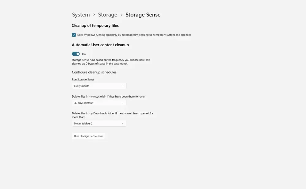 Storage Sense Windows 11