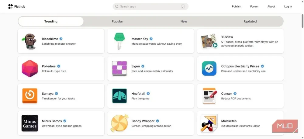 Flathub trending apps