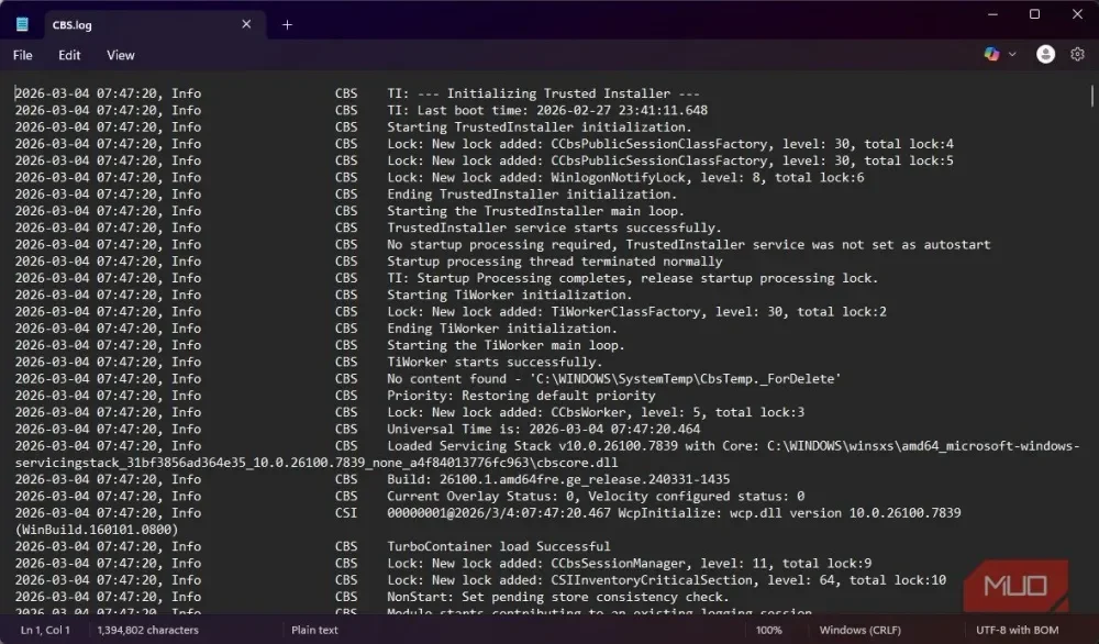 CBS log
